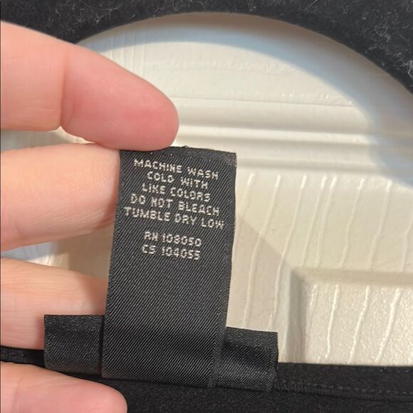 LANE BRYANT 14 16 Black Long Sleeve Ruched Tie Front Blouse Draped Neckline - Picture 4 of 6